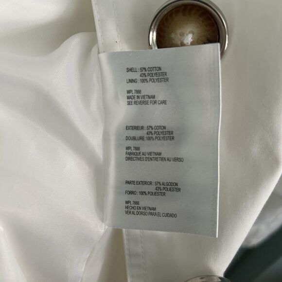 MICHAEL Michael Kors Womens White Double-Breasted Button Belted Trench Coat Med - Picture 9 of 15